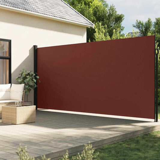 vidaXL Retractable Side Awning Brown 220x600 cm