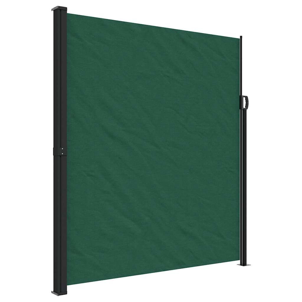 vidaXL Retractable Side Awning Dark Green 220x600 cm