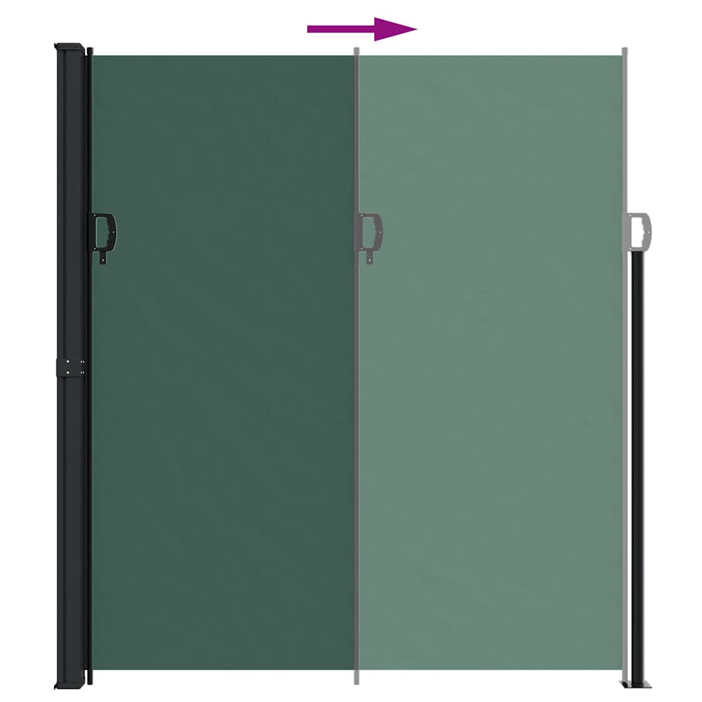vidaXL Retractable Side Awning Dark Green 220x600 cm