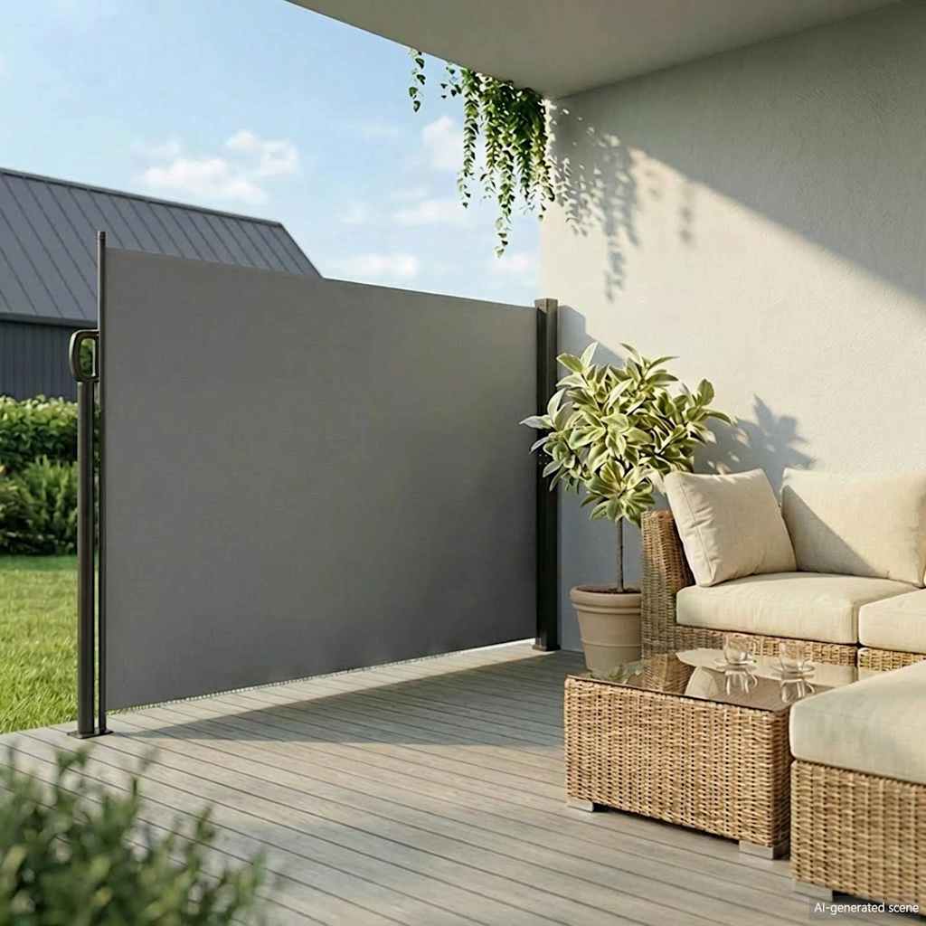 vidaXL Retractable Side Awning Anthracite 220x600 cm