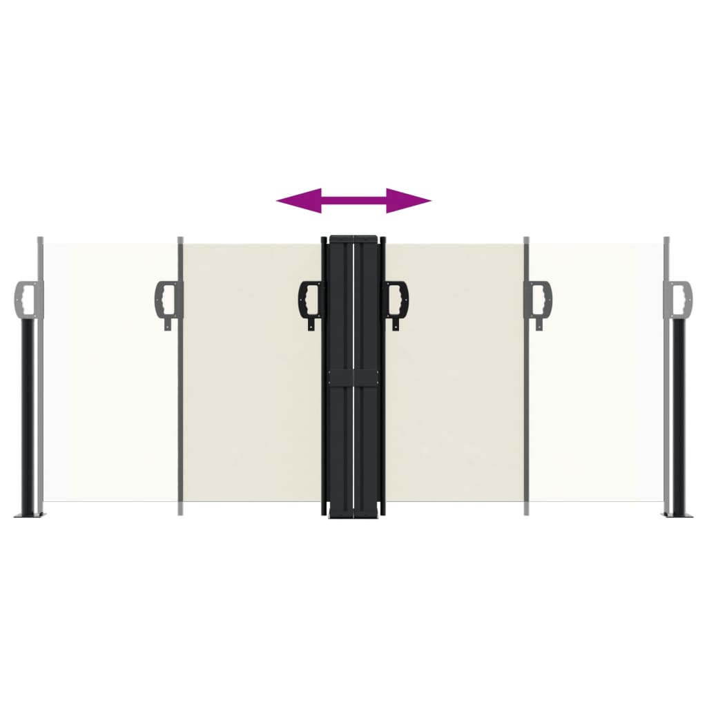 vidaXL Retractable Side Awning Cream 100x600 cm