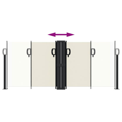 vidaXL Retractable Side Awning Cream 100x600 cm