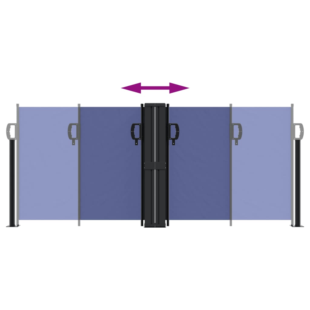 vidaXL Retractable Side Awning Blue 100x600 cm