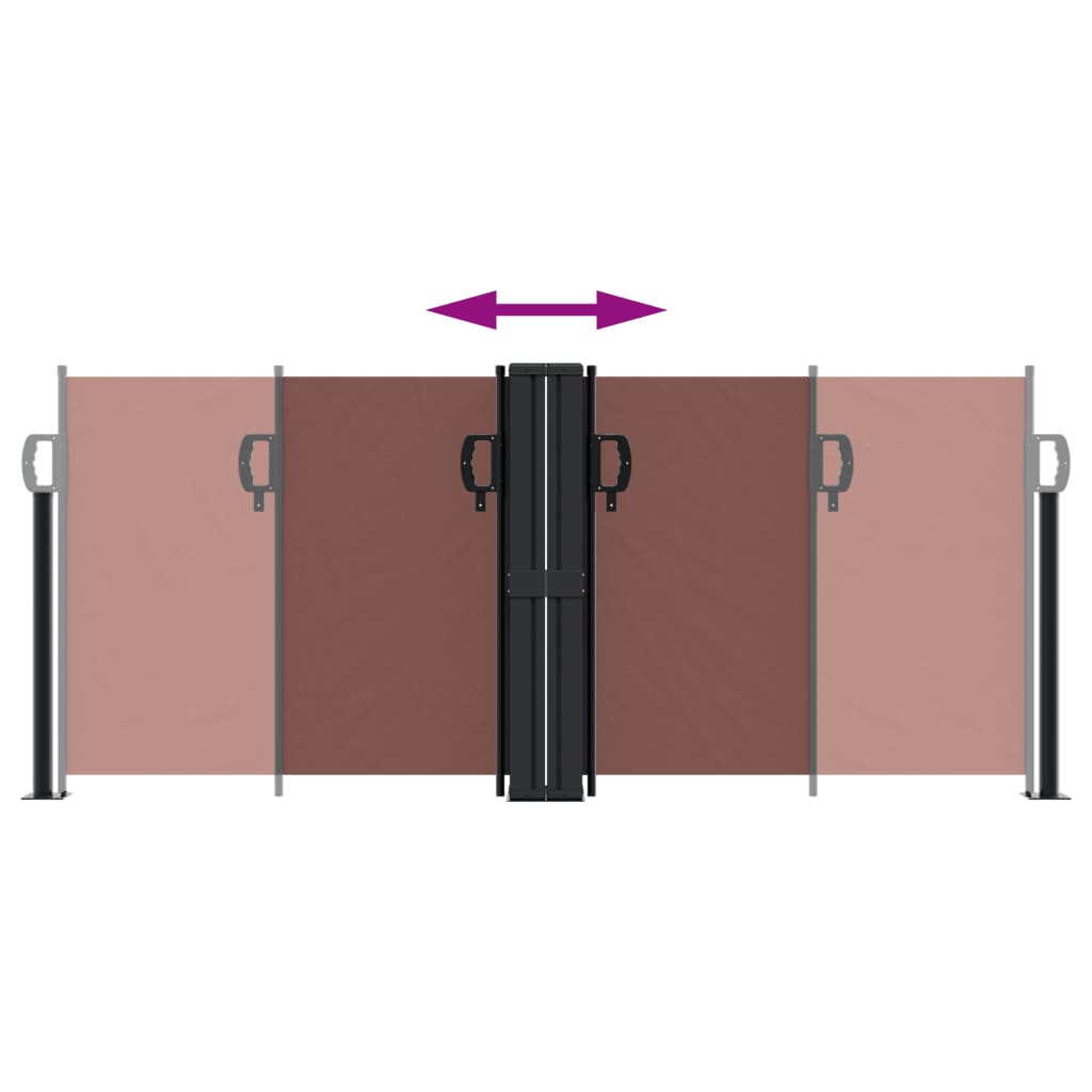 vidaXL Retractable Side Awning Brown 100x600 cm