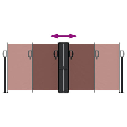 vidaXL Retractable Side Awning Brown 100x600 cm