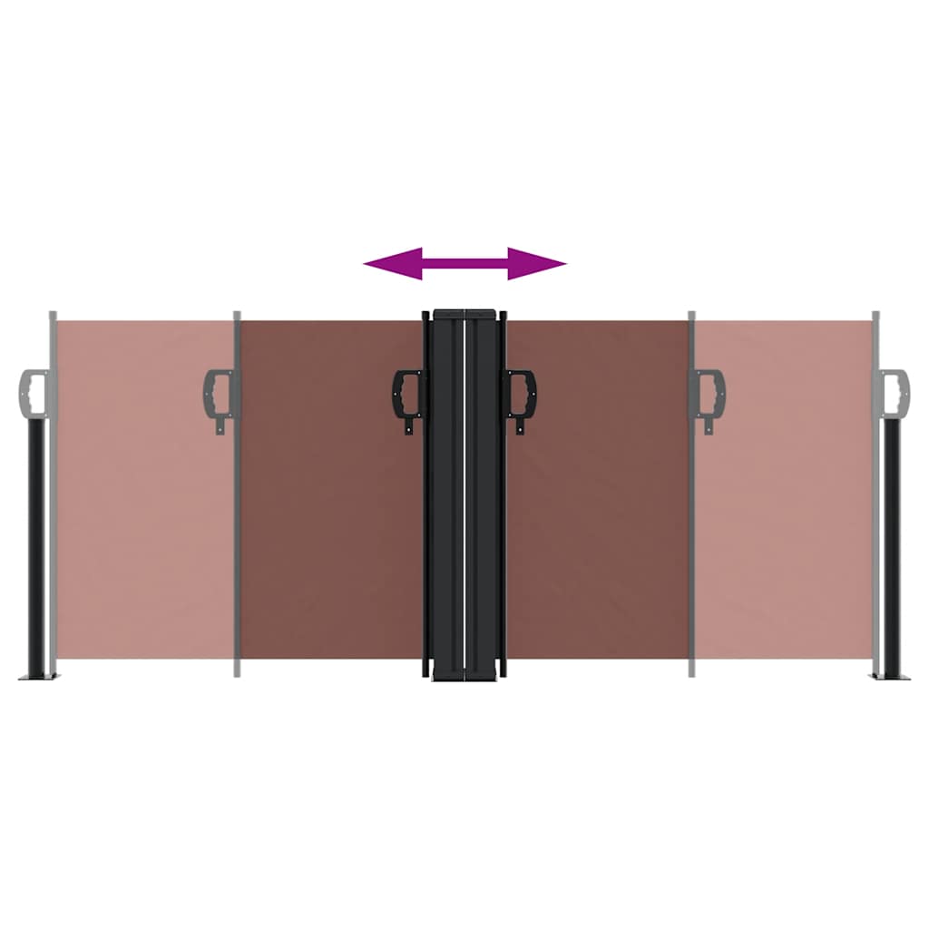 vidaXL Retractable Side Awning Brown 100x600 cm
