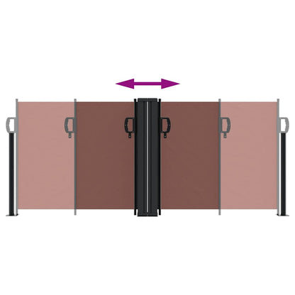 vidaXL Retractable Side Awning Brown 100x600 cm