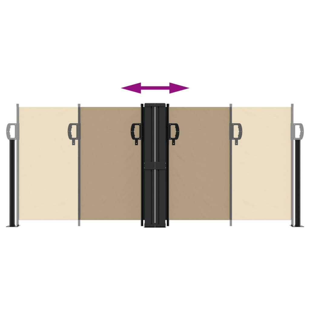 vidaXL Retractable Side Awning Beige 100x600 cm