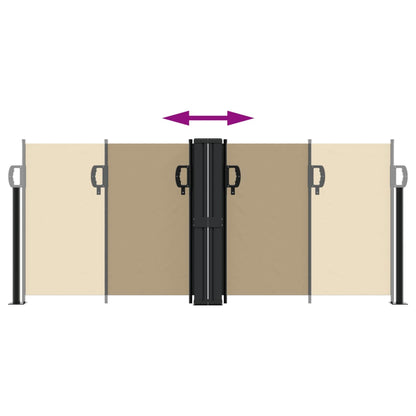 vidaXL Retractable Side Awning Beige 100x600 cm