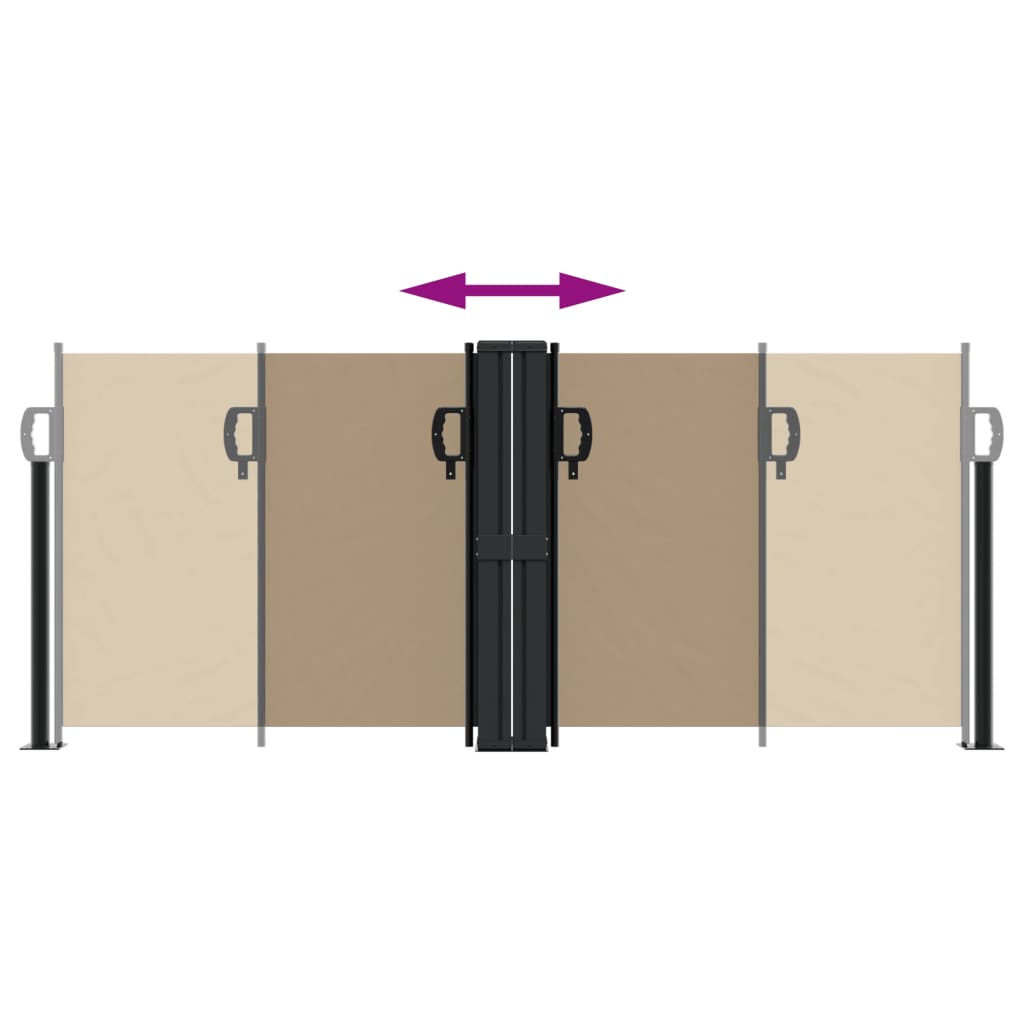 vidaXL Retractable Side Awning Taupe 100x600 cm