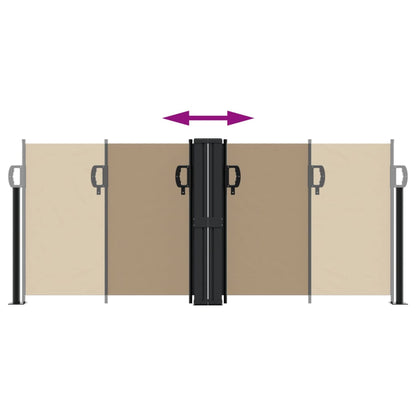 vidaXL Retractable Side Awning Taupe 100x600 cm