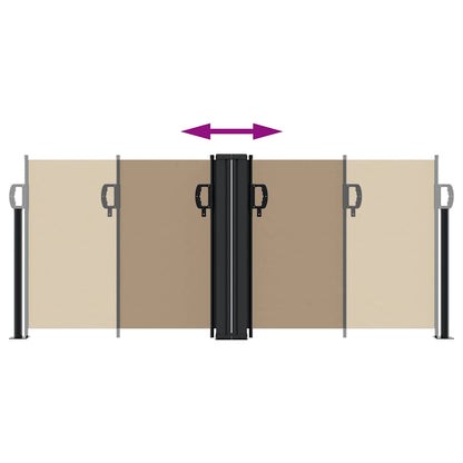 vidaXL Retractable Side Awning Taupe 100x600 cm