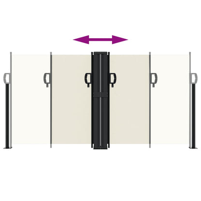 vidaXL Retractable Side Awning Cream 120x600 cm