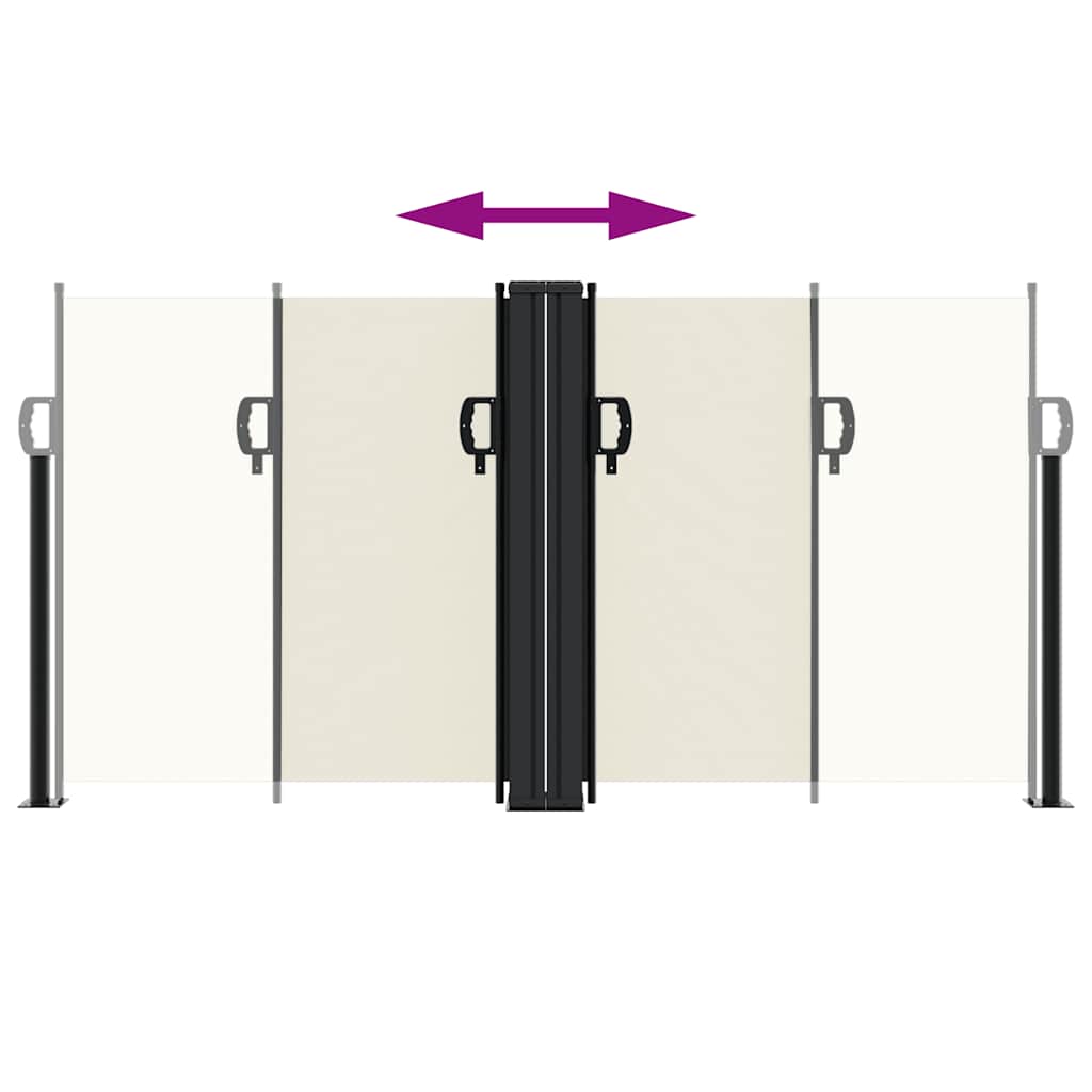 vidaXL Retractable Side Awning Cream 120x600 cm