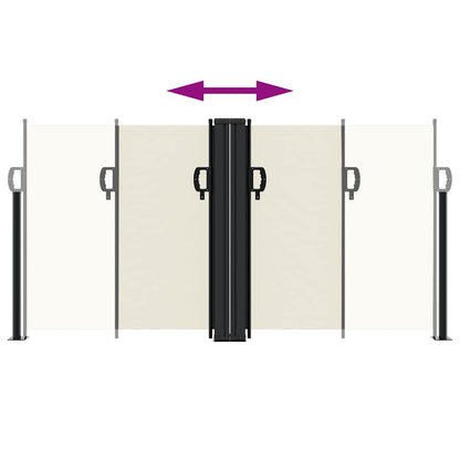 vidaXL Retractable Side Awning Cream 120x600 cm