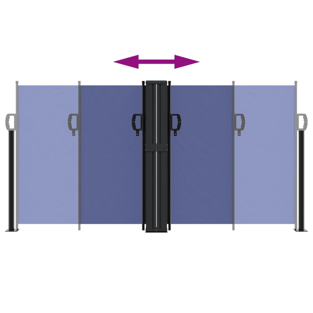 vidaXL Retractable Side Awning Blue 120x600 cm