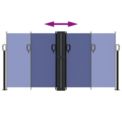 vidaXL Retractable Side Awning Blue 120x600 cm