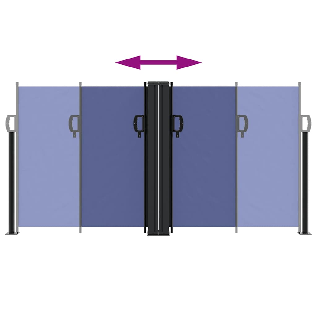 vidaXL Retractable Side Awning Blue 120x600 cm