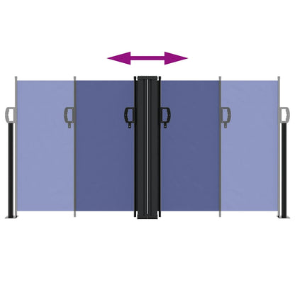 vidaXL Retractable Side Awning Blue 120x600 cm