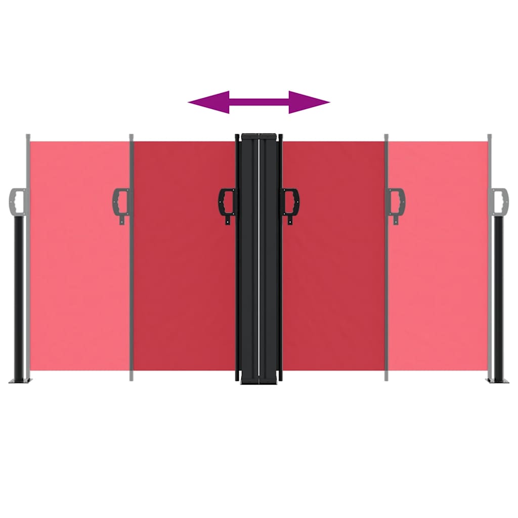 vidaXL Retractable Side Awning Red 120x600 cm