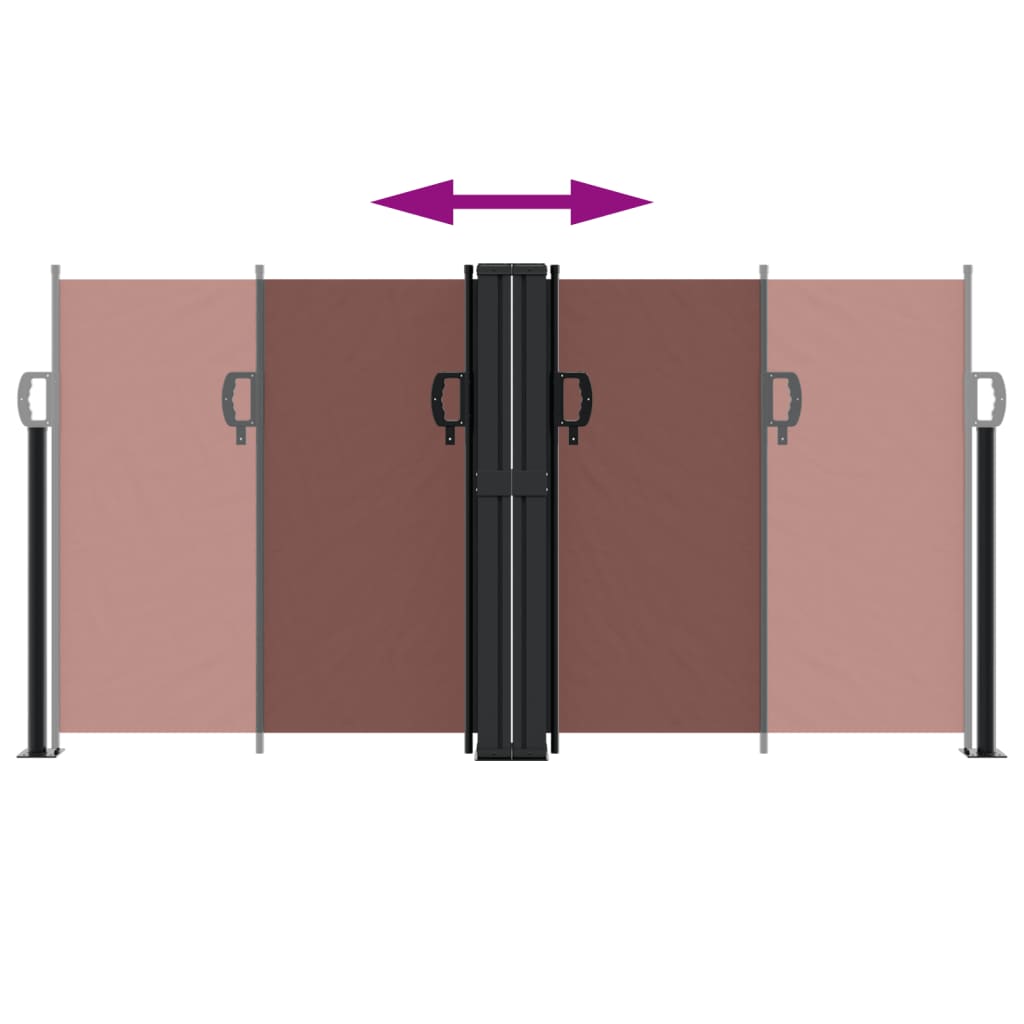 vidaXL Retractable Side Awning Brown 120x600 cm