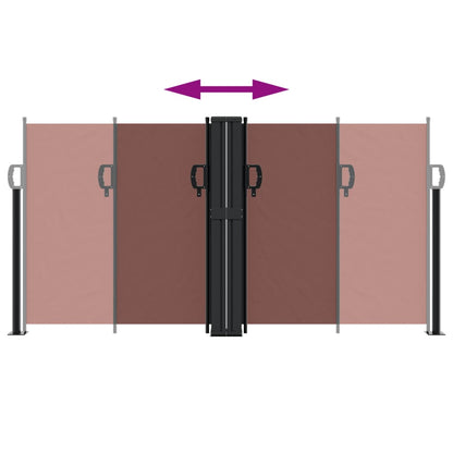 vidaXL Retractable Side Awning Brown 120x600 cm