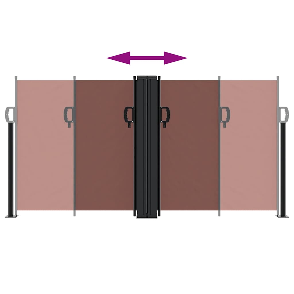 vidaXL Retractable Side Awning Brown 120x600 cm