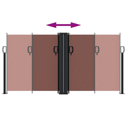 vidaXL Retractable Side Awning Brown 120x600 cm