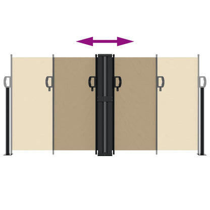 vidaXL Retractable Side Awning Beige 120x600 cm