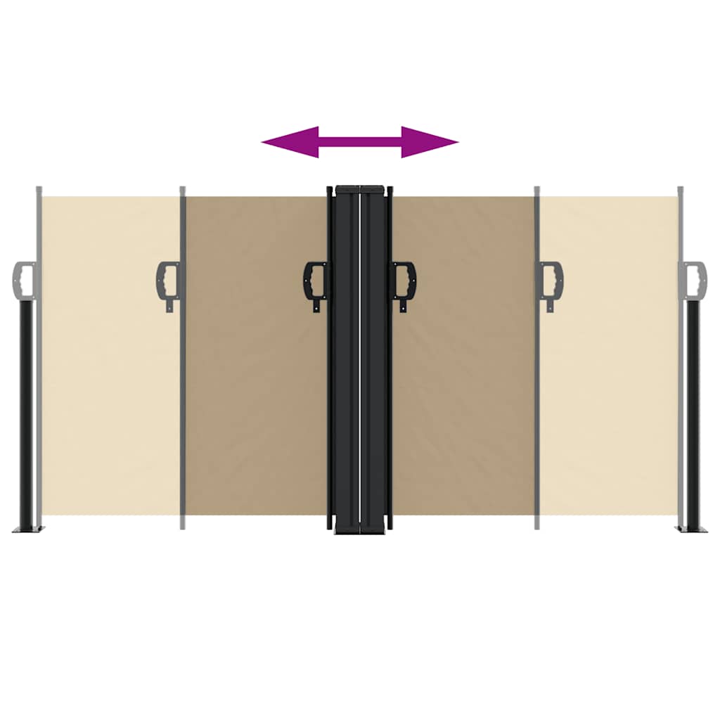 vidaXL Retractable Side Awning Beige 120x600 cm