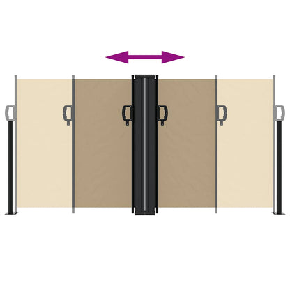 vidaXL Retractable Side Awning Beige 120x600 cm