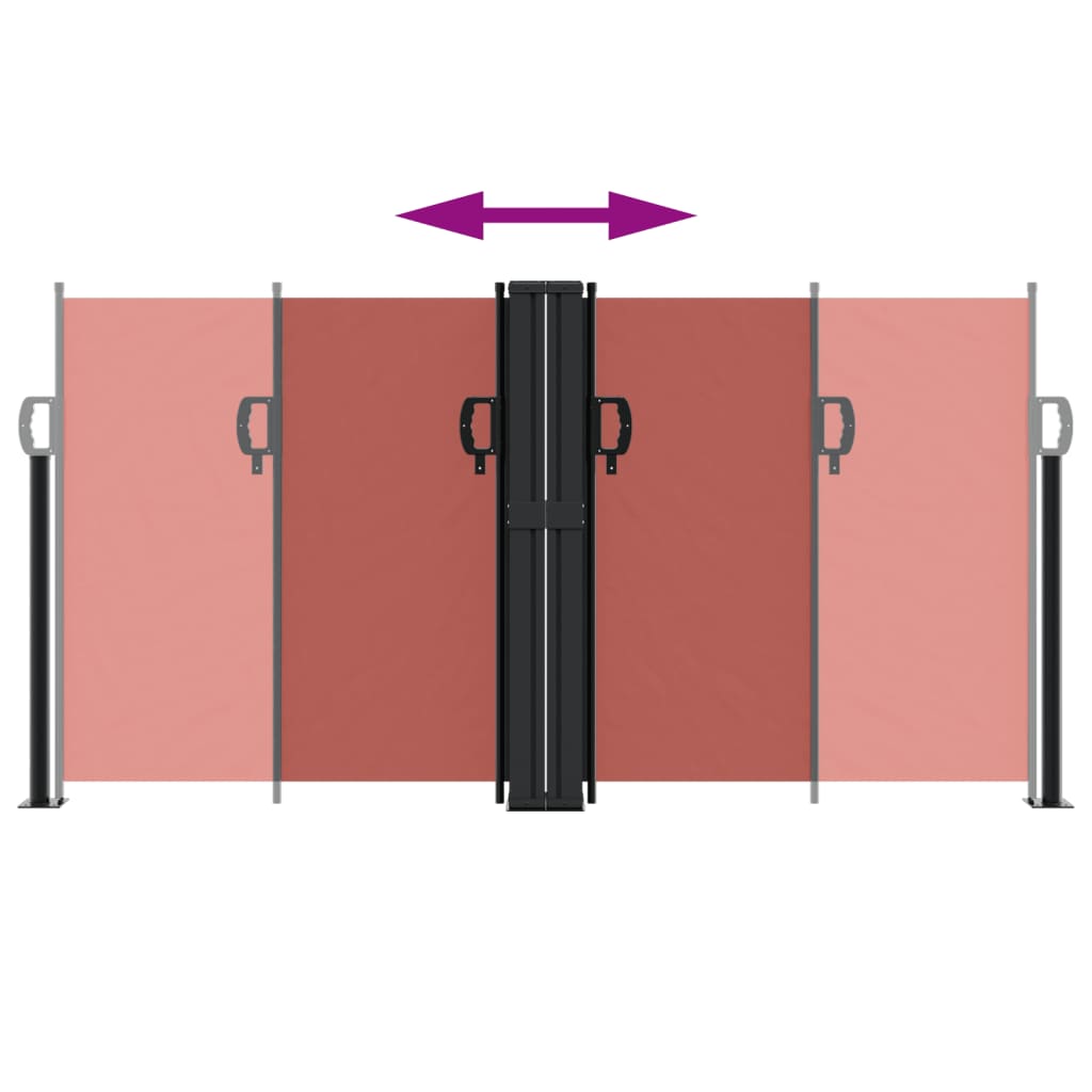 vidaXL Retractable Side Awning Terracotta 120x600 cm