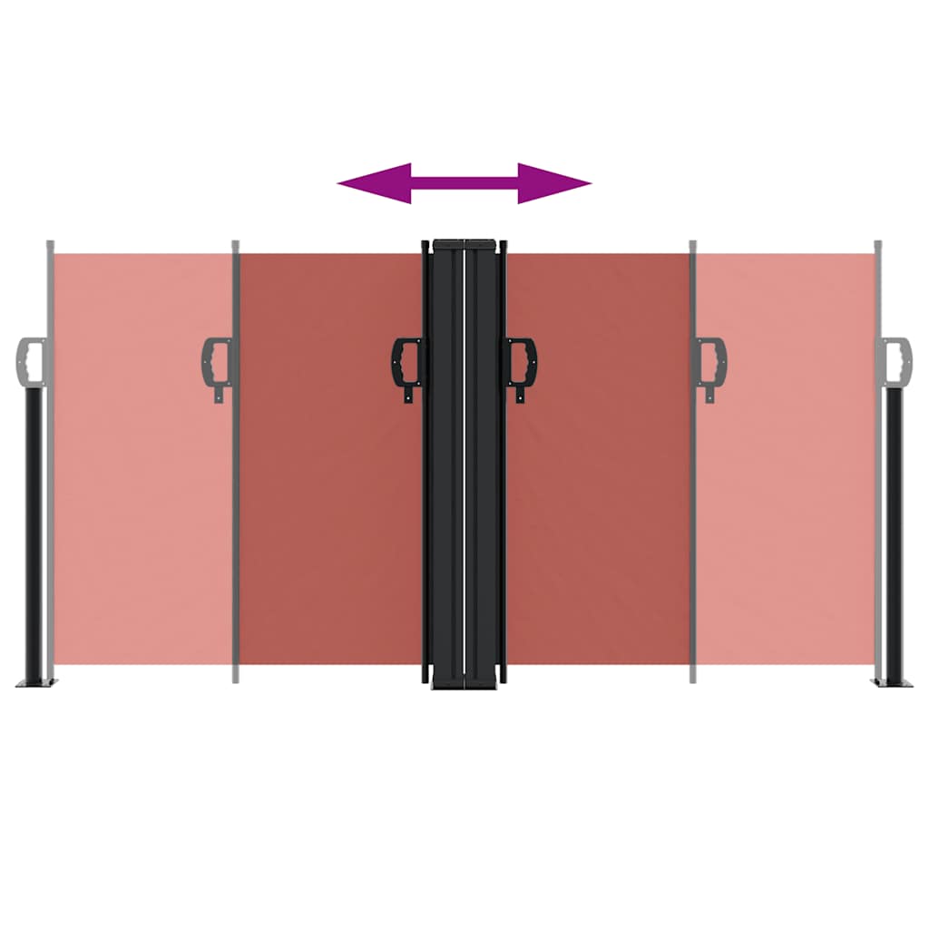 vidaXL Retractable Side Awning Terracotta 120x600 cm