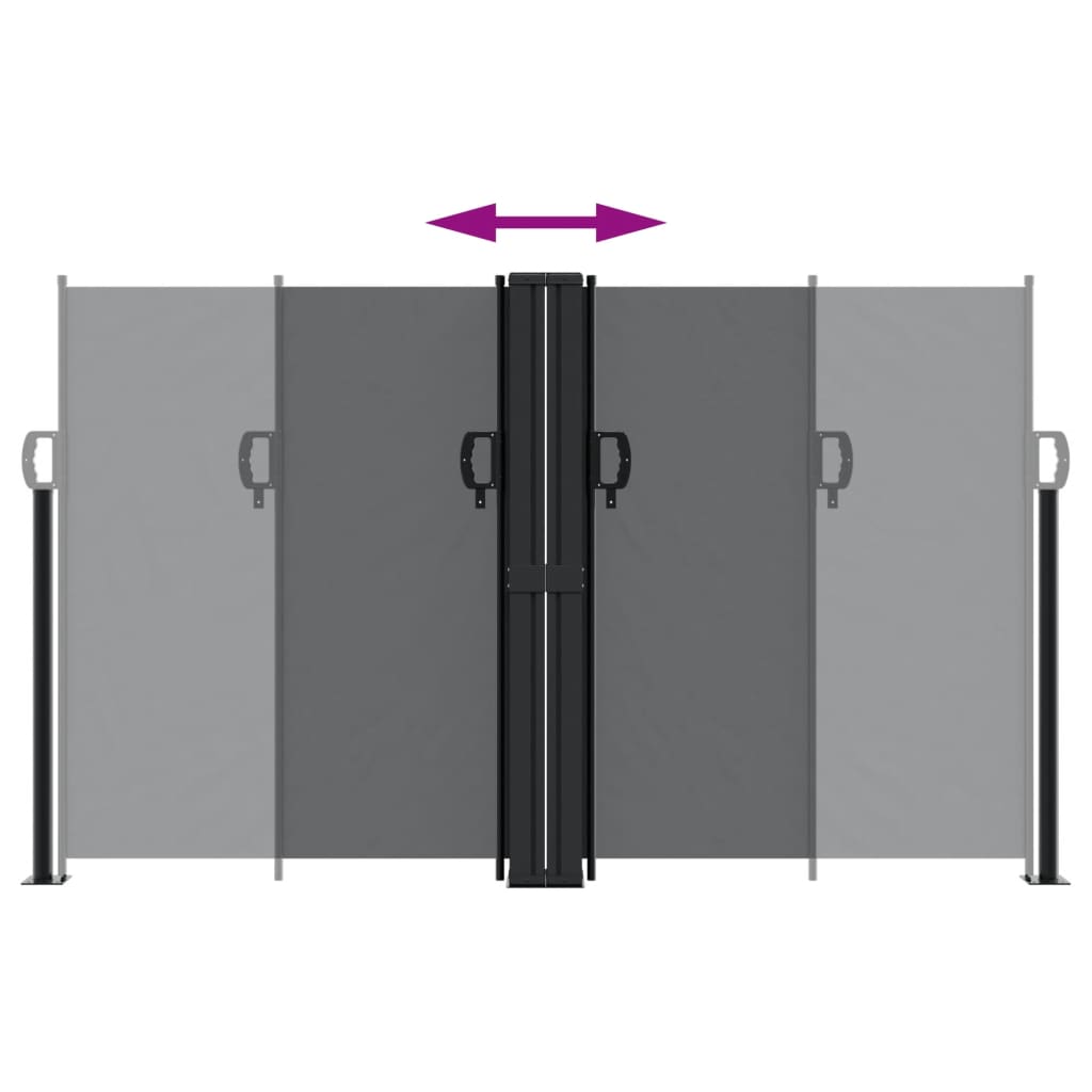 vidaXL Retractable Side Awning Black 140x600 cm