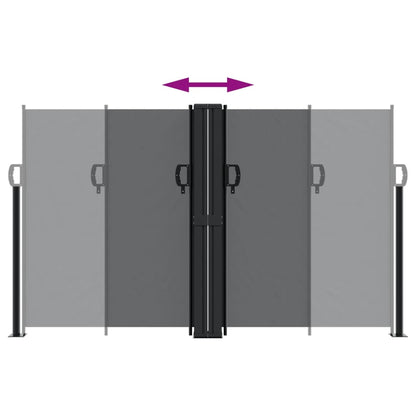 vidaXL Retractable Side Awning Black 140x600 cm