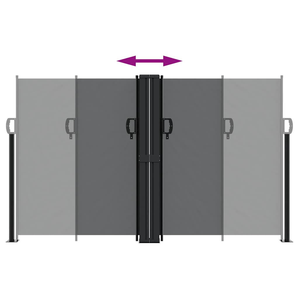 vidaXL Retractable Side Awning Black 140x600 cm
