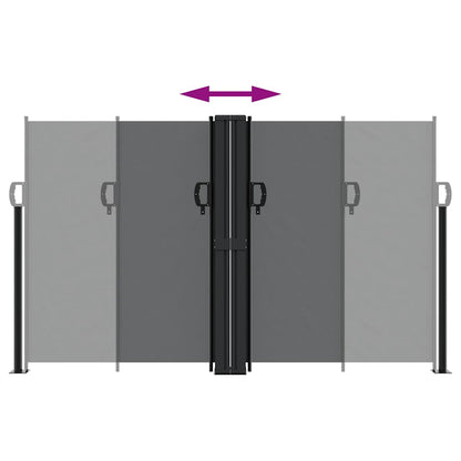 vidaXL Retractable Side Awning Black 140x600 cm