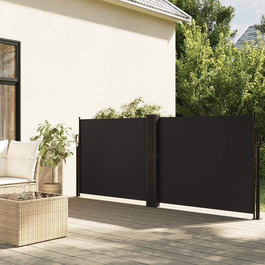vidaXL Retractable Side Awning Black 140x600 cm