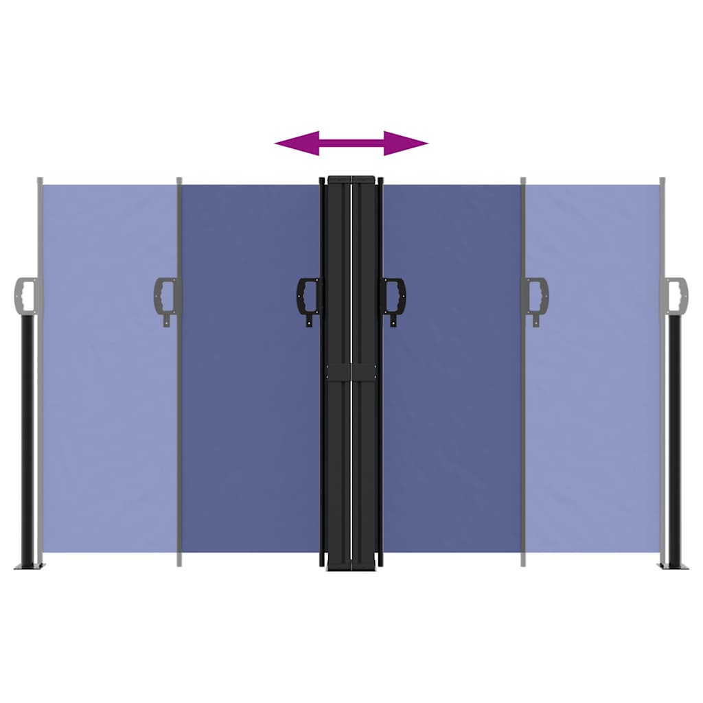 vidaXL Retractable Side Awning Blue 140x600 cm