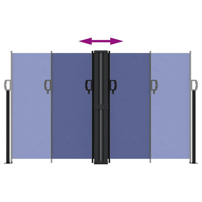 vidaXL Retractable Side Awning Blue 140x600 cm