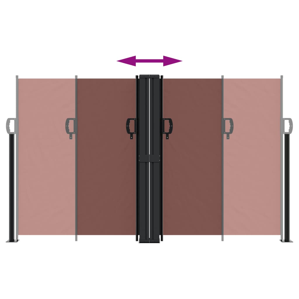 vidaXL Retractable Side Awning Brown 140x600 cm