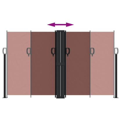 vidaXL Retractable Side Awning Brown 140x600 cm