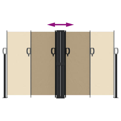 vidaXL Retractable Side Awning Beige 140x600 cm