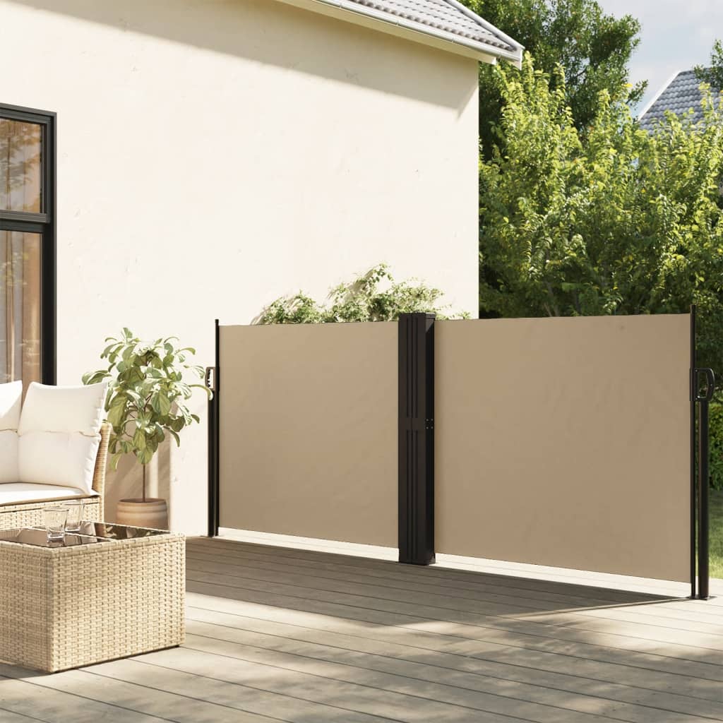vidaXL Retractable Side Awning Beige 140x600 cm