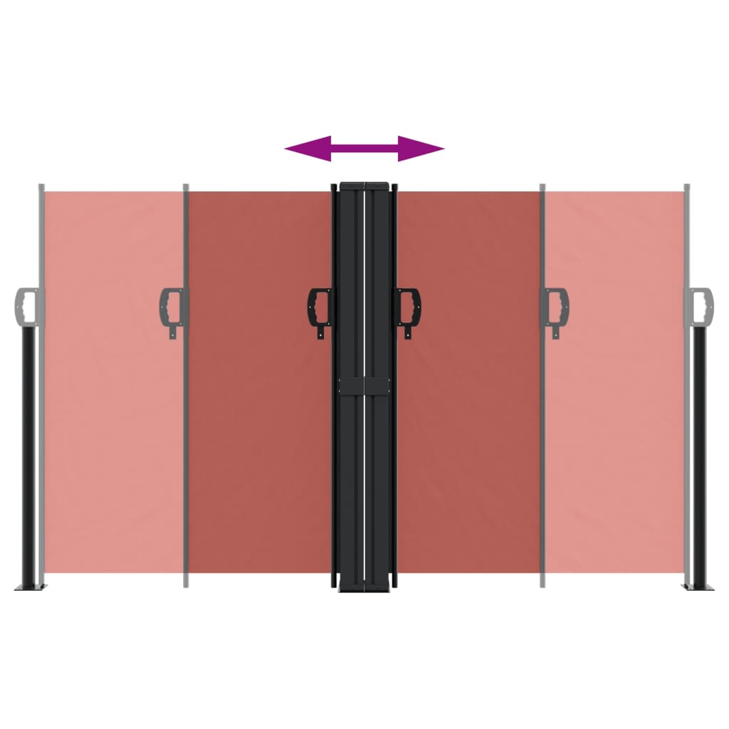 vidaXL Retractable Side Awning Terracotta 140x600 cm