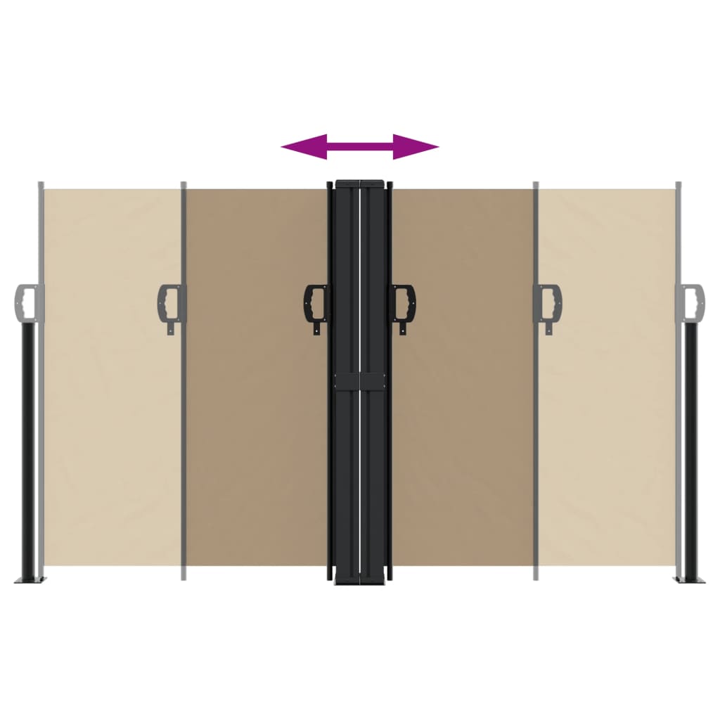 vidaXL Retractable Side Awning Taupe 140x600 cm