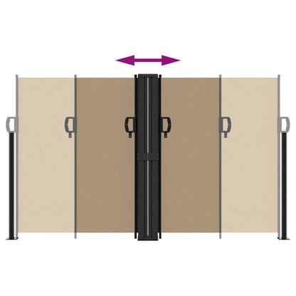 vidaXL Retractable Side Awning Taupe 140x600 cm