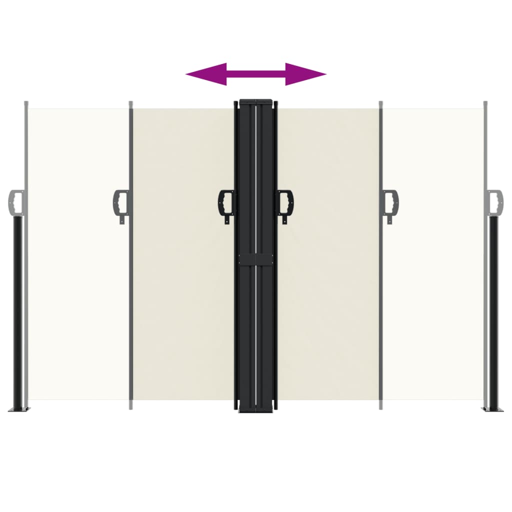 vidaXL Retractable Side Awning Cream 160x600 cm