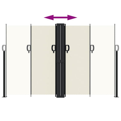 vidaXL Retractable Side Awning Cream 160x600 cm
