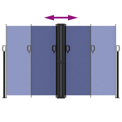vidaXL Retractable Side Awning Blue 160x600 cm